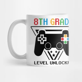 8th Grade Level Unlocked First Day of School Video Gamer Mug